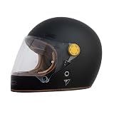 BY CITY - Helmet Roadster III Matt Black - Fibra De Vidrio Resistente Y Ligera - Relleno Multi-Densidad para Impactos - Visor Inyectado con Anti-Vaho - Talla L - Negro