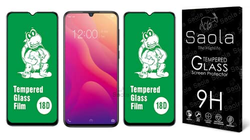 Image of Saola 18D Tempered Glass With Inbuilt AirBag Borders For Vivo V11 (Pack Of 2) with Free Installation Kit. Full screen Coverage - 6.41 inch