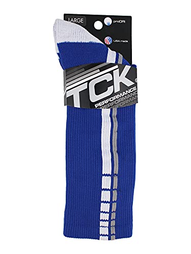 Basketball Socks Elite Turbo Crew (Royal/White/Grey, Large) #TOP3