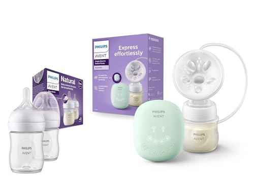 Image of Philips Avent Essential Manual Breast pump SCF417 /11 | Easy Silicone massage cushion & Ergonomic handle, Soft & Gentle, BPA Free (Pump + 260ml Natural Airvent Bottle Single)