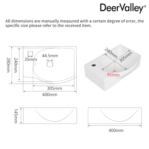 Lavabo de pared de cerámica vitrificada con acabado blanco brillante 4