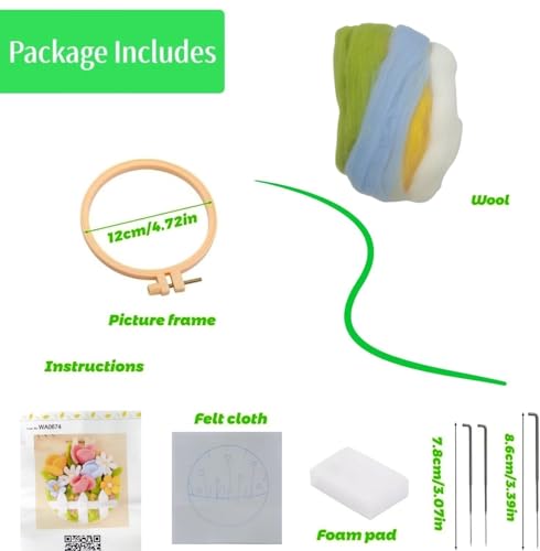 Image of Fazanwey Needle Felt Starter Set,Felting Kits for Beginners Adult Needle Felting Kit Beginner Wool Felting Kit (Garden)