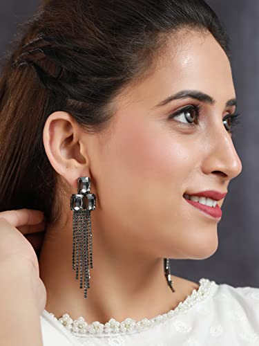Block Tasseled Drop Earrings