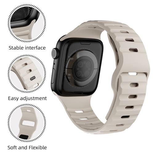 Soft Silicone Waterproof Strap Compatible with Apple Watch Ultra Band 49mm 46mm 45mm 44mm 42mm 41mm 40mm 38mm,Men Women Sport Bands for iWatch Series 10 9 8 7 6 5 4 3 2 1 SE Ultra by Generic - Used condition - Image 2