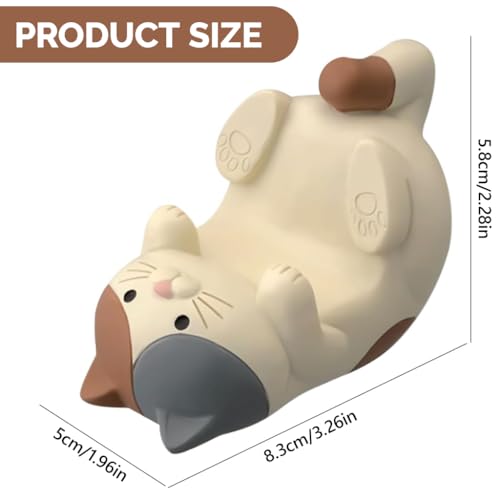Image of ZORBES Resin Cat Figurine Phone Stand Holder, Sturdy Design to Hold Smartphones Without Tipping, Cute Mobile Stand for Desk, Gift for Cat Lovers, Desk Decor Accessory, 3.2 * 2.4inch