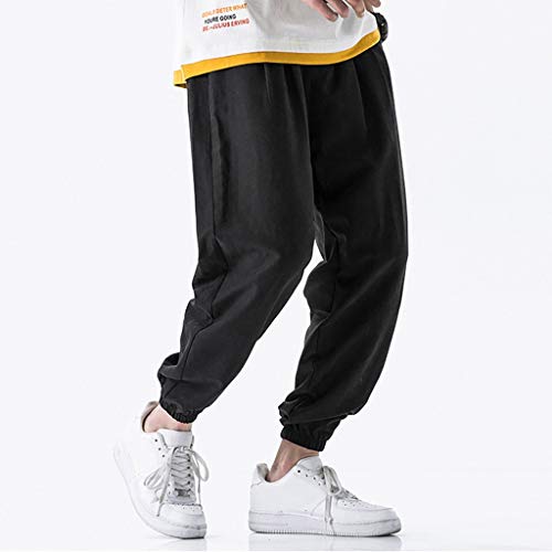 LISTHA Striped Harem Pants Men Casual Jogger Fitness Trousers Linen Loose Pocket - Thumbnail 4
