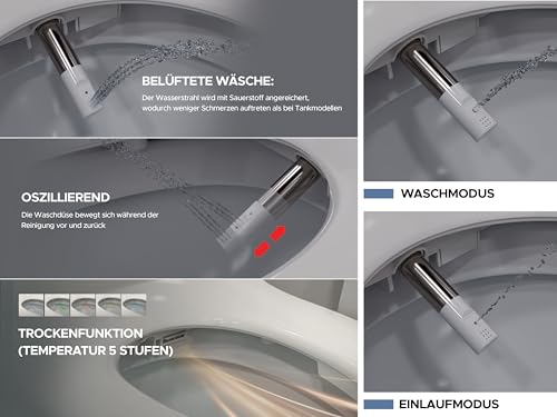 Dusch-WC Leeventus Elektronisches Bidet J850R mit Durchlauferhitzer