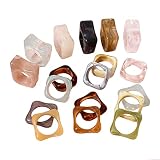 14-18Pcs Resin Rings, Plastic Rings Acrylic Rings for Women Teen Girls, Chunky Aesthetic Trendy Colo