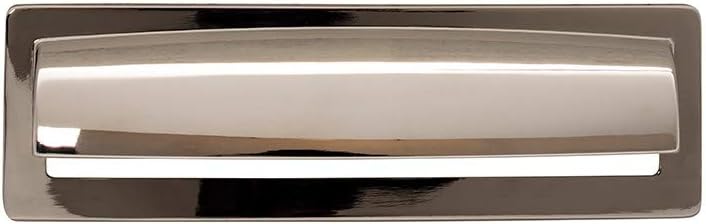 Top_Knobs Hollin Cup Pull Color Polished Nickel 5 1/16” Length Lynwood Coll Contemporary Minimal Modern Decorative Kitchen Drawer Cabinet Door Hardware Dresser Bathroom Metal Handle Interior Home