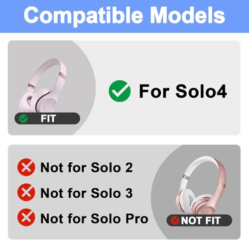 Solo4 Replacement Top Headband Foam Cushion Pad for Beats Solo 4 Headphones | Soft and Comfortable Rubber Foam Headband Repair Parts Accessories, Memory Foam Silicone Rubber Headband Cushion-Slate Blue miniatura 2