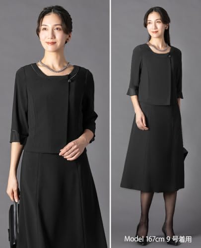 [アッドルージュ] 喪服 レディース 洗える ブラックフォーマル 礼服 ワンピース 前開き 冠婚葬祭 ロング丈 17号ABR t5253 9枚目