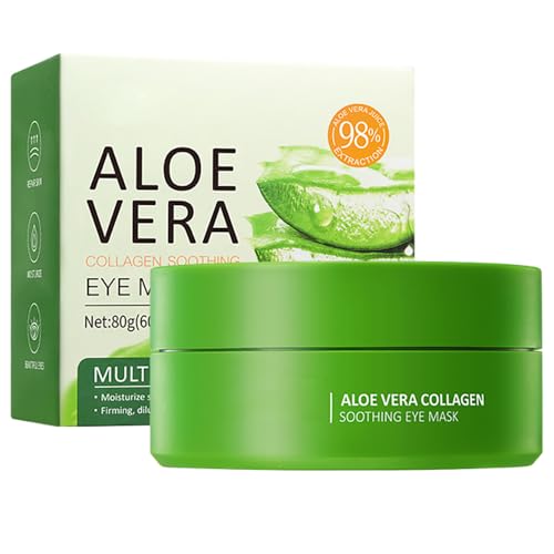 BEUKING Aloe Vera Eye Masks - 60 PCS Under Eye Patches for Puffiness & Dark Circle, Moisturizing Firming Eyes Gel Pad Patches for Bag Puffiness Daily Skincare, Gifts for Women