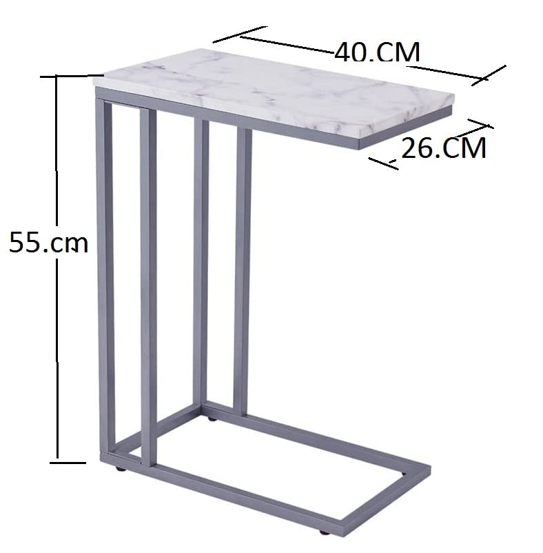 Image of Arrow Crafts Side Table with MDF White Colour and Gold Body Frame Finish Side Snack End Table