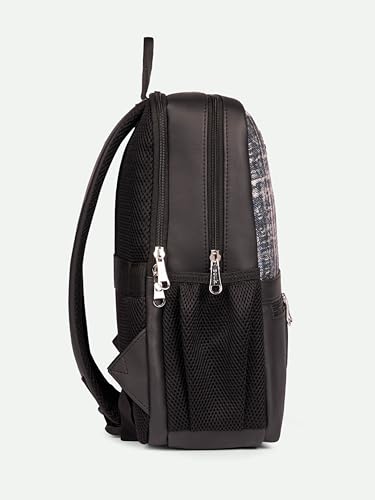 Image of ZOUK Men's Office Laptop Backpack (15.6 Inch) | Vegan Leather Travel Bag with Dual Compartments, Padded Laptop Sleeve, Trolley Sleeve, Waterproof Lining & Multiple Pockets |