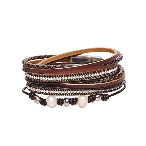 Bracelet en cuir pour femme : le style rétro marron pour le quotidien