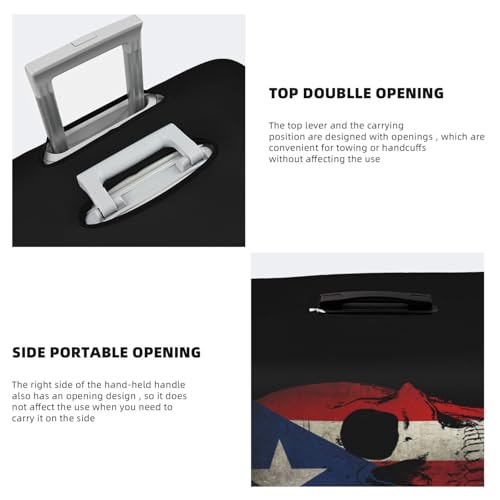 Travel Luggage Cover Skull Puerto Rico Flag Fashion Washable Baggage Suitcase Protector Fit For Luggage Large4