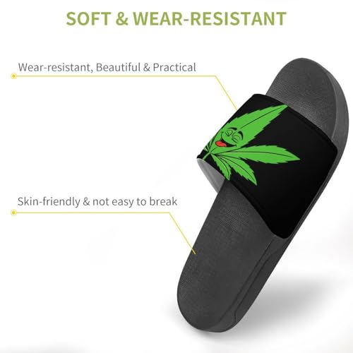Funny Weed Funny Slide Sandals Non-Slip PVC Shower Slipper House Shoes Open Toe Slippers for Adult 44 (270mm)3
