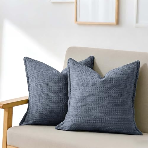 NEPHEALIS 24x24 Pillow Covers Set of 2 100% Cotton Pillow