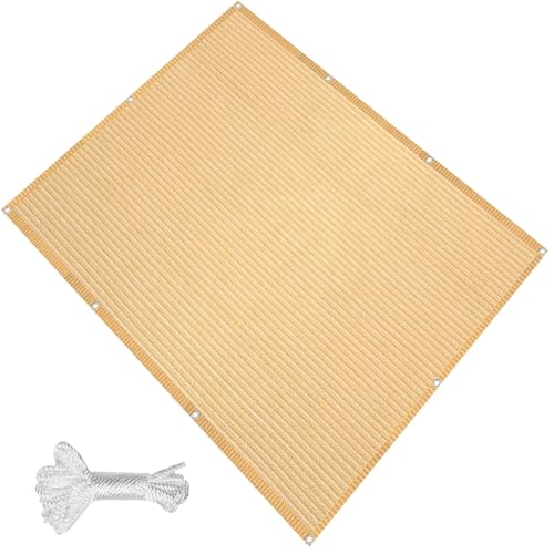 Filet d'ombrage avec oeillets 0,7x3,5 m HDPE beige sable pour balcon - 2