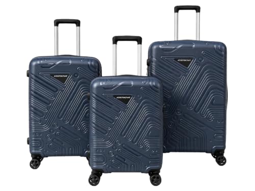 Image of Aristocrat Hard Shell Luggage Set of 3 | Cabin, Medium & Large Suitcase Set | 360 Spinner Wheels | Lightweight Travel Trolley Bags | Scratch Resistant Check-in & Cabin Luggage |