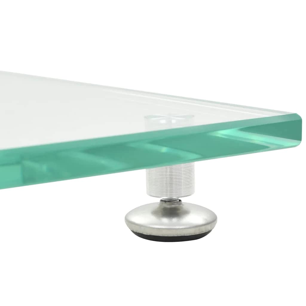 vidaXL Supporti per altoparlanti in argento, 2 pezzi, supporto per altoparlante da scaffale, design in vetro e alluminio, altezza massima 61 cm, capacità di carico 25 kg