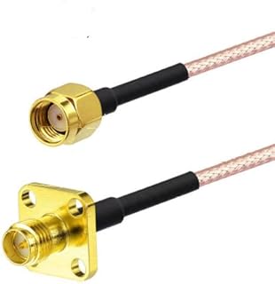 RP-SMA Female to RP-SMA Male 4 Hole Panel Flange Mount RG316 Pigtail Cable 15cm USA Shipping