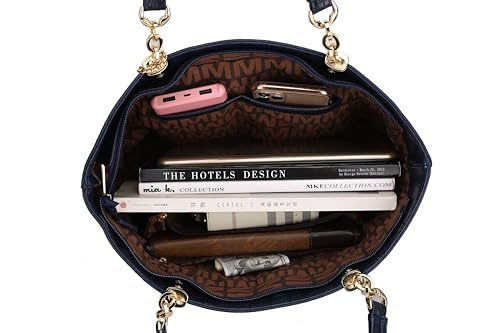 Image of MKF Shoulder Bag for Women & Wallet Purse Set: PU Leather Tote Handbag Top-Handle Stylish Satchel Pocketbook
