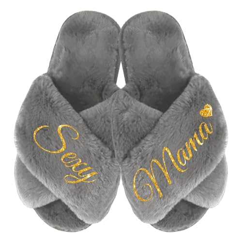 Mama Slippers, Fluffy Slippers for Women, Gift From Husband to Wife, Sexy Mama Slides, Birthday Gift for Mom2