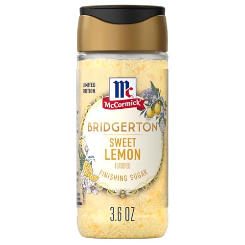 McCormick Bridgerton Finishing Sugar Sweet Lemon Limited Edition Exquisite Lemon Flavor For Elevating Baked Goods and Beverages Garnishing and More 3.6 oz