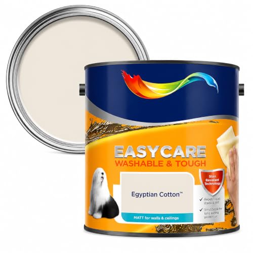 AXpower Inspirational Technology Empowering People Easycare Matt Emulsion Paint 2.5L Egyptian Cotton Washable Stain Resistant Interior Walls & Ceilings Durable Long Lasting Finish