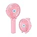 Produktbild Wei Xi Mini Handheld-Fan, tragbarer Schreibtisch Kinderwagen Klapptisch Fan mit USB Akku betrieben Kühlung persönlichen Elektrischer Lüfter für Büro Raum Outdoor Haushalt Reisen Rose