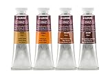 Lukas 1862 Professional Artist Oil Paint - Yellowish Earth Colors, 37 mL - Set of 4 - Outstanding Lightfastness, Non-Yellowing, w/Beeswax for Buttery Texture, Consistent Hue for Professional Artists