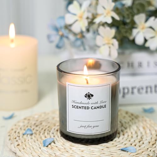 Supmind CJF8090-008 12 Pack Glass Candle Jars-10Oz Gray Empty Candle Jars With Bamboo Lids And Sticky Labels thumb #6