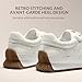 Vilanva Women's White Fashion Sneakers Casual Tennis Shoes with Non-Slip Retro Gum Sole Ladies Walking Trendy Footwear Size 9