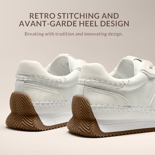 Image of Vilanva Women's Fashion Sneakers Casual Tennis Shoes with Non-Slip Retro Gum Sole Ladies Walking Trendy Footwear