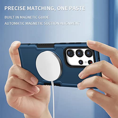 CCSamll Magnetic Phone Case for Samsung Galaxy S21 Ultra (Not S21) Compatible for Magsafe, Military-Grade Shockproof Protective Case Built-in Magnet Circle for Samsung Galaxy S21 Ultra, MS Navy Blue by CCSmall - Image 5