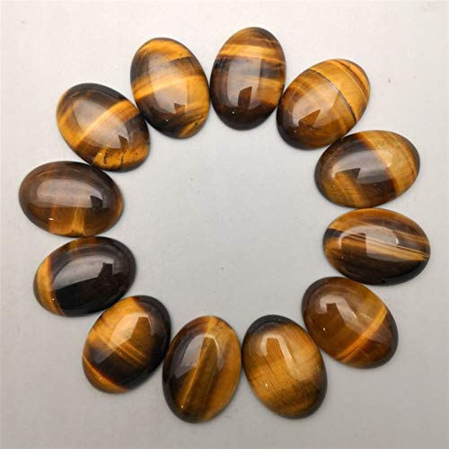 ZZLLFF 25x18mm Nature Stone Black Onyx Cabochon pour la Fabrication de Bijoux Cabochon Cabochon Stone 12pcs / No Hole (Color : Tiger Eye) Cover