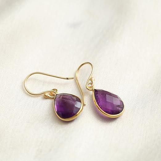Gempires Teardrop Crystal Earring, Pear Shape Dangle Drop Earrings, Natural Gemstone Earring, Minimal, Everyday Wear, Hypoallergenic 14k Gold Plated, Gift for Mom Wife friend - Image 7