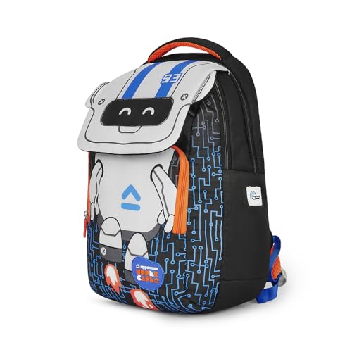 Image of uppercase Sprout School Bag for Kids | 2 Compartment | Black backpack with Well padded Shoulder Strap and Back | For Girls & Boys | 500 Days Warranty