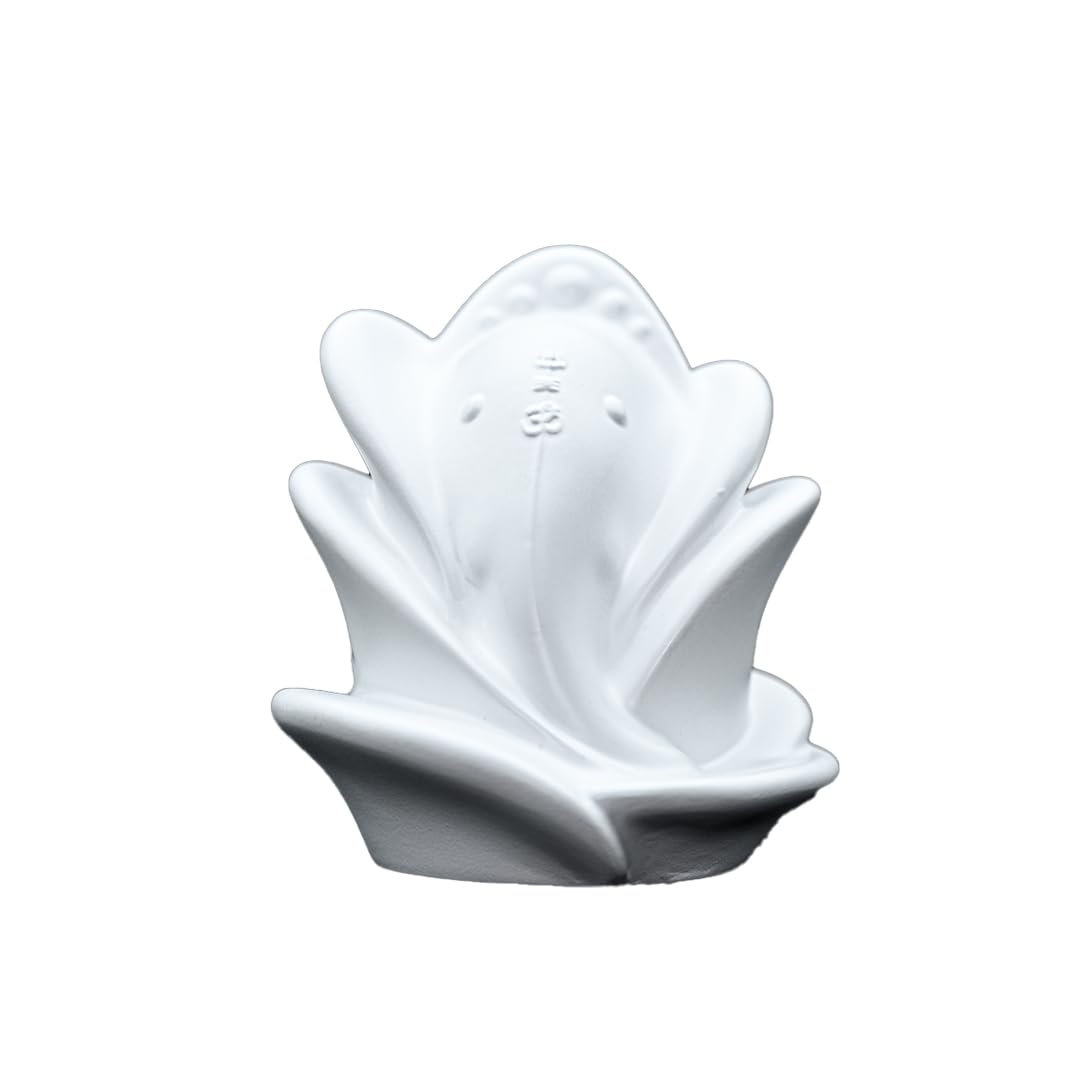 Artarium Rose Shape Small Ganesha Ji Idol Ganesha Ji Murti, Ganpati Statue (Height 3 Inch), Figurine for Car Dashboard, Pooja, Unique Wedding & Birthday Gift, Sculpture, House Warming - White-image-17
