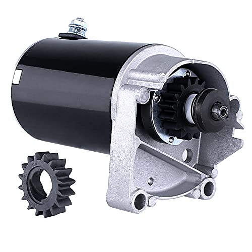 RAREELECTRICAL New Rarelectrical High Torque Starter Compatible with V Twin Cylinder Hd Briggs & Stratton 498148 497596 Free Gear by Part Numbers 399928 495100 498148