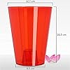 B2C Plant Orchid Pot Plastic 8 Colours Gloss Oval Planter Transparent Clear 12 cm (Red transparent, Round) #1