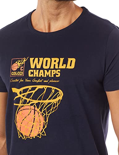 Camiseta com Estampa, Colcci, Azul Life, XGG