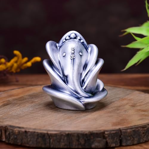 Image of Artarium Small Ganesha Ji Idol Statue, Ganpati Rose Shape Murti (Height 3 Inch), Figurine for Car Dashboard, Pooja, Unique Wedding & Birthday Gift, Sculpture, House Warming - Silver