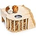 Coloch Wooden Guinea Pig Castle with Hay Feeder, Large Chinchilla Hideout with Feeding Bowl&Ladder Multi-Chamber Guinea Pig House for Guinea Pigs, Chinchillas, Hedgehogs