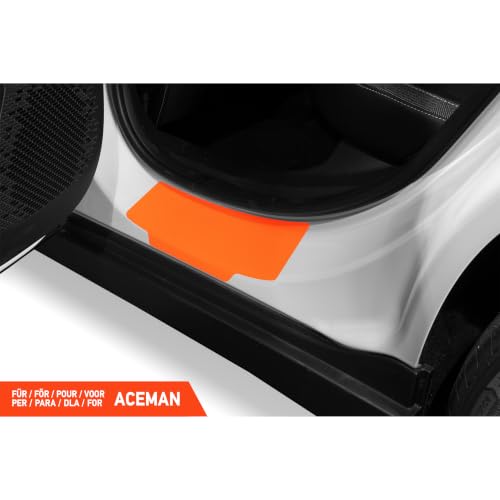 Protector de umbral Luxshield para Mini Aceman J05 de vinilo fibra de carbono negro 3
