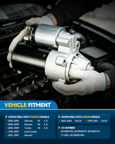 Image of PHILTOP 17748N Starter Compatible with Toyota,Lexus Tundra /Sequoia 4.7L New