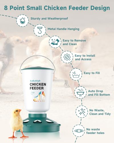 Hanging Chicken Feeder 2 Pack for Chicken, Duck, and Quail