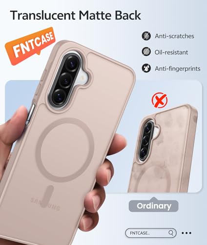 Image of FNTCASE for Galaxy A17 /A16 5G Phone Case: for Samsung A17 Cases [Compatible with Magsafe] [Screen Protector] Matte Translucent Military Grade Protection for Samsung A 17 & A 16 4G Cover - Desert Gold