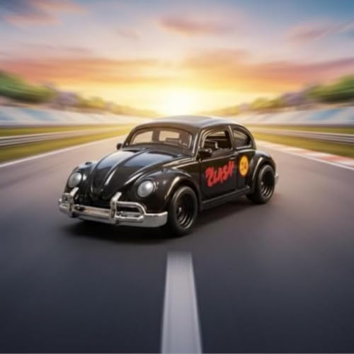 Image of 1:64 Scale Die Cast Metal Toy Car with Free Rolling Wheels Mini Collectible Metal Model Vehicle for Kids Boys Girls Realistic Display Car Toy Birthday Return Gift Black Color